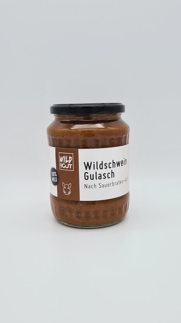 Wildschwein Gulasch – In Sauerbraten Sauce – 680 g Glas